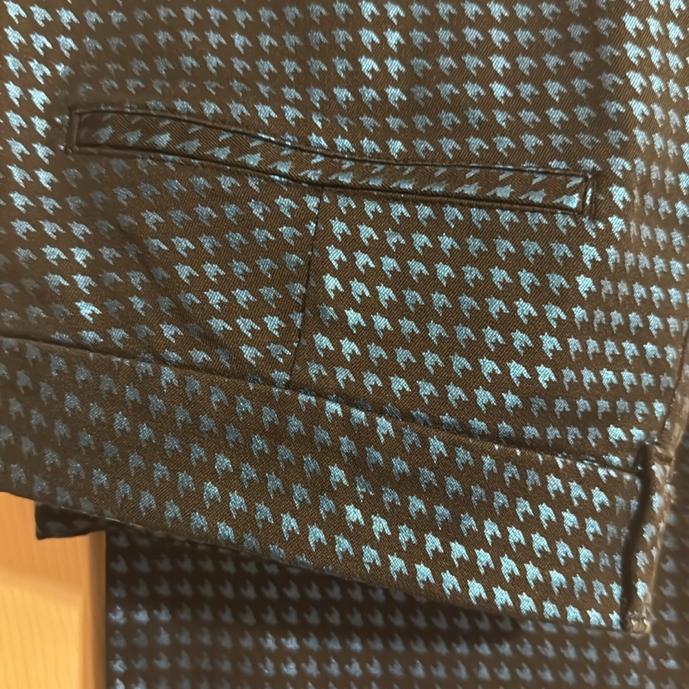 Black And Electric Blue Pixie Houndstooth Slacks - image 2